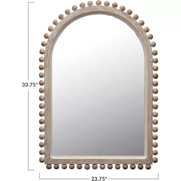 Creative CoOp Wood Ball Framed Arched Wall Mirror NaturalNatural