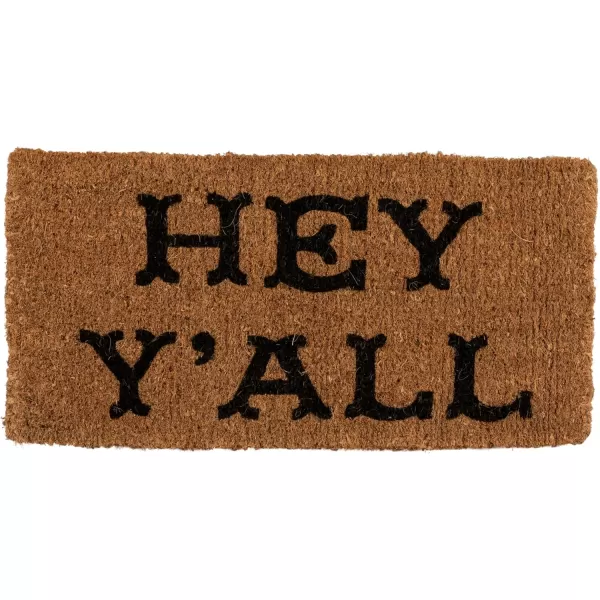 Creative CoOp quotHey Yall Natural Coir Doormat