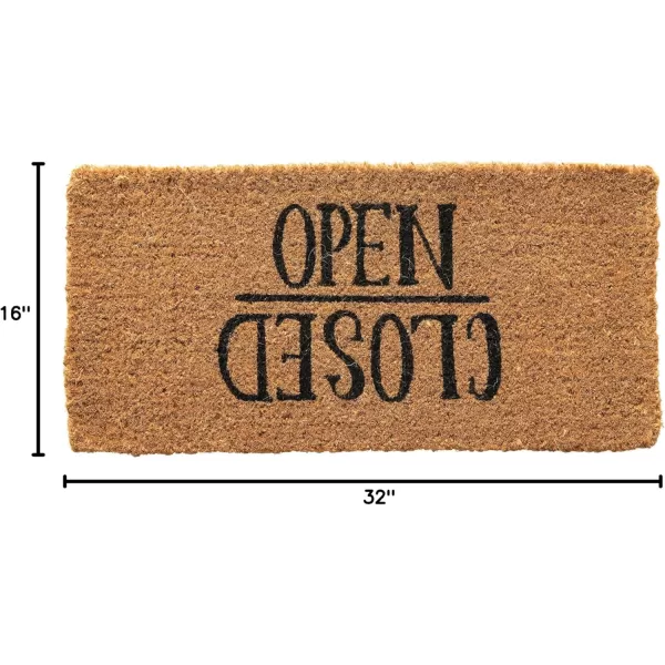 Creative CoOp quotOpenClosedquot Natural Coir Doormat