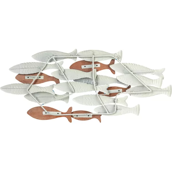 Creative Coop Handstamped Metal School of Fish Wall Dcor