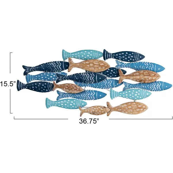 Creative Coop Handstamped Metal School of Fish Wall Dcor