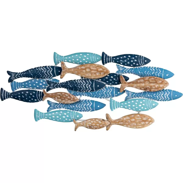 Creative Coop Handstamped Metal School of Fish Wall Dcor