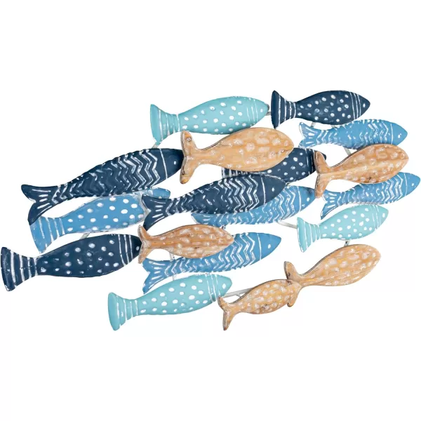 Creative Coop Handstamped Metal School of Fish Wall Dcor