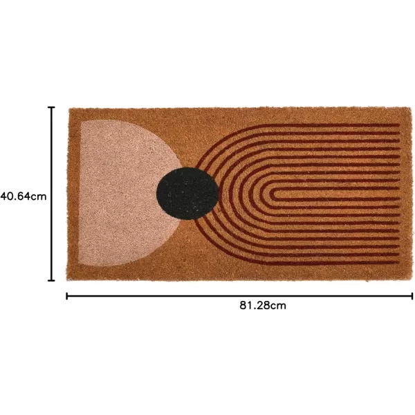 Main  Mesa Geometric Coir Doormat with NonSlip PVC Backing Curved GeoArched Geo
