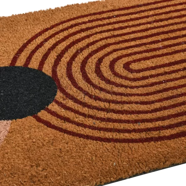 Main  Mesa Geometric Coir Doormat with NonSlip PVC Backing Curved GeoArched Geo