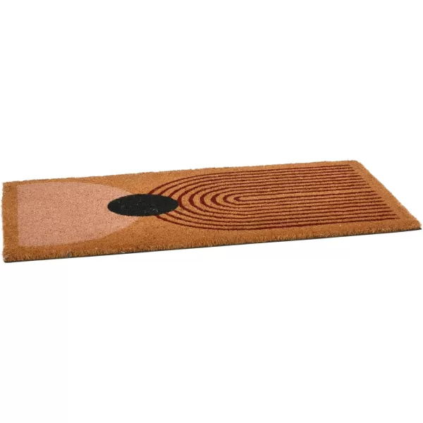 Main  Mesa Geometric Coir Doormat with NonSlip PVC Backing Curved GeoArched Geo