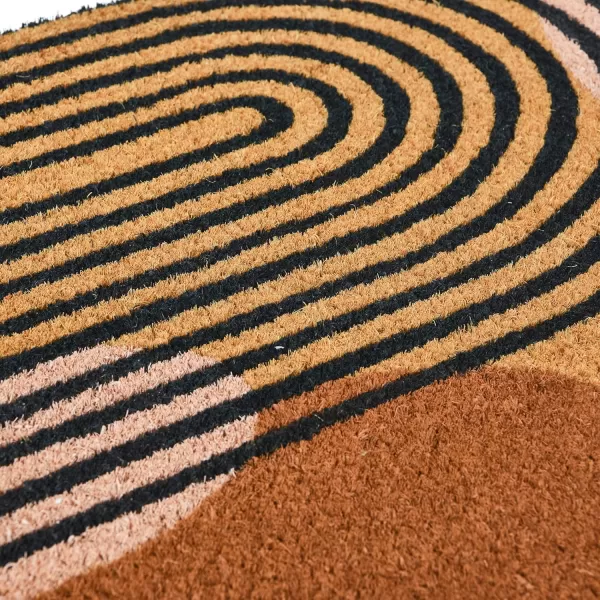 Main  Mesa Geometric Coir Doormat with NonSlip PVC Backing Curved GeoCurved Geo