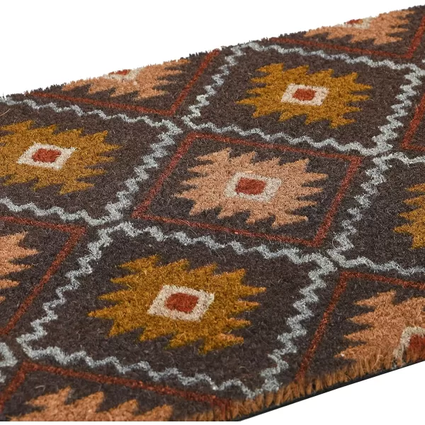 Main  Mesa Geometric Coir Doormat with NonSlip PVC Backing Curved GeoNomad Geo