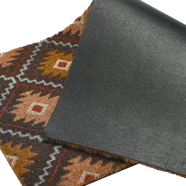 Main  Mesa Geometric Coir Doormat with NonSlip PVC Backing Curved GeoNomad Geo