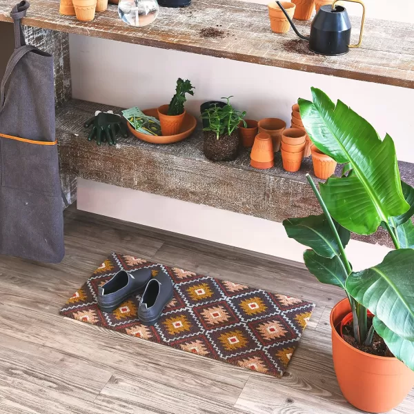 Main  Mesa Geometric Coir Doormat with NonSlip PVC Backing Curved GeoNomad Geo