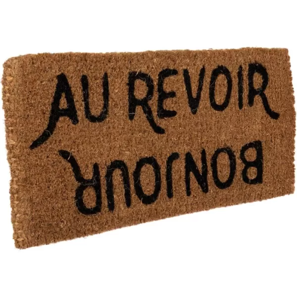 BonjourAu Revoir Rectangle Coir Doormat