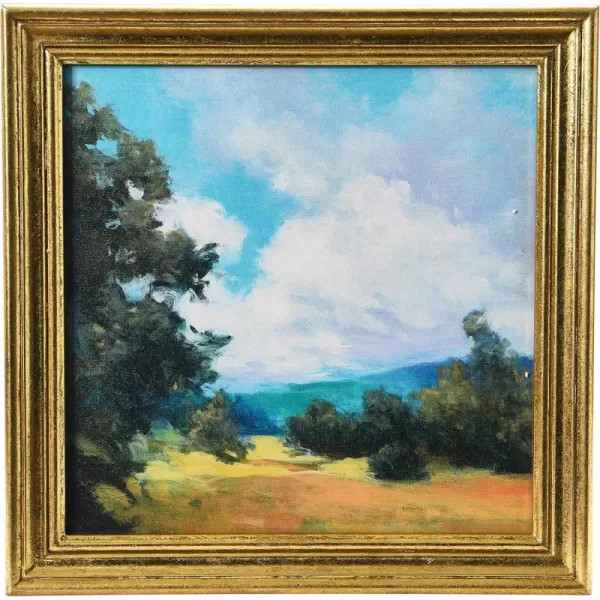 Creative CoOp 1575quot Square Watercolor Nature Landscape with Solid Wood FrameLush Greenery