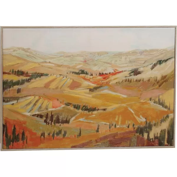 Creative CoOp 3925 Inches Canvas Framed Dcor with Landscape Multicolor Wall Decor Multi