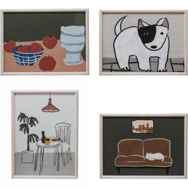 Creative CoOp Artistic Mlange Wall Decor Set Multicolor Set of 4