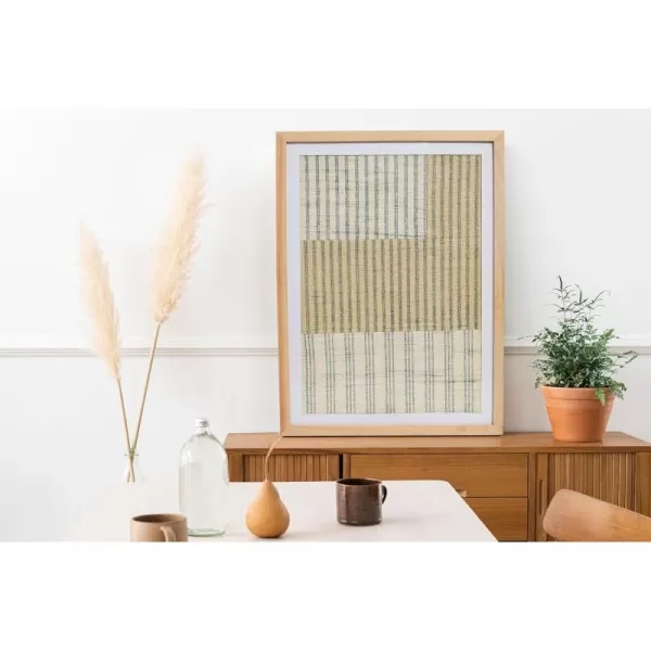 Creative CoOp Boho Handwoven Cotton Wall Art with Wood Frame and Plastic Cover MulticolorSageNatural