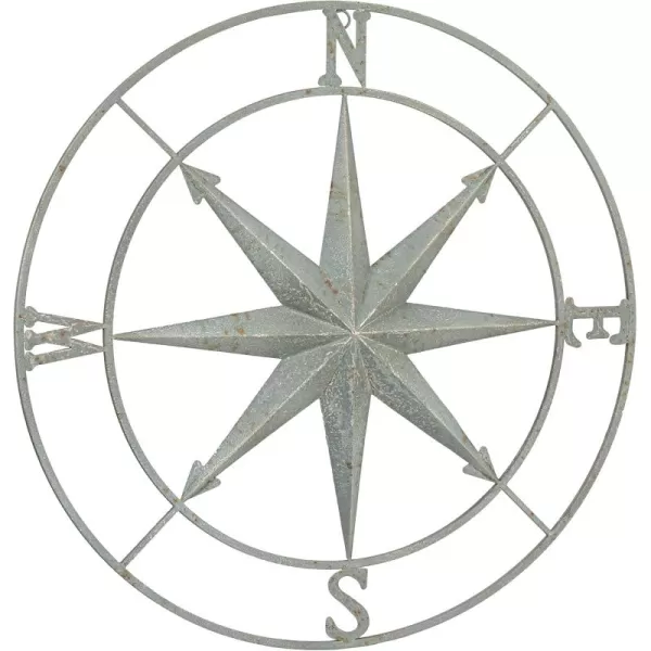 Creative CoOp Distressed Red Metal Compass Wall DcorAqua