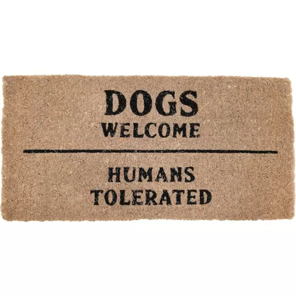 Creative CoOp Dogs WelcomeHumans Tolerated Natural Coir Doormat