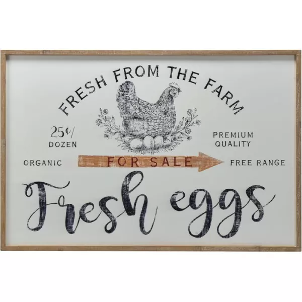 Creative CoOp Fresh From The Farm Pine Wood Framed Wall Decor Multicolor