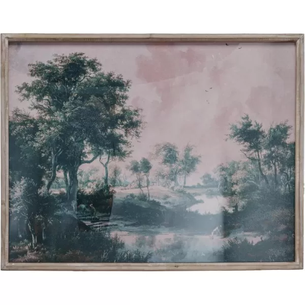 Creative CoOp Pastoral Vista Framed Landscape Multicolor