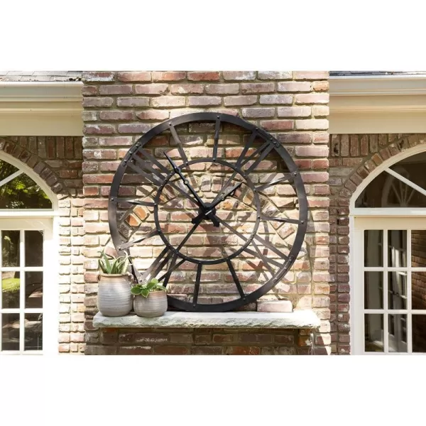 Creative CoOp Round Metal Wall Clocks BlackRust
