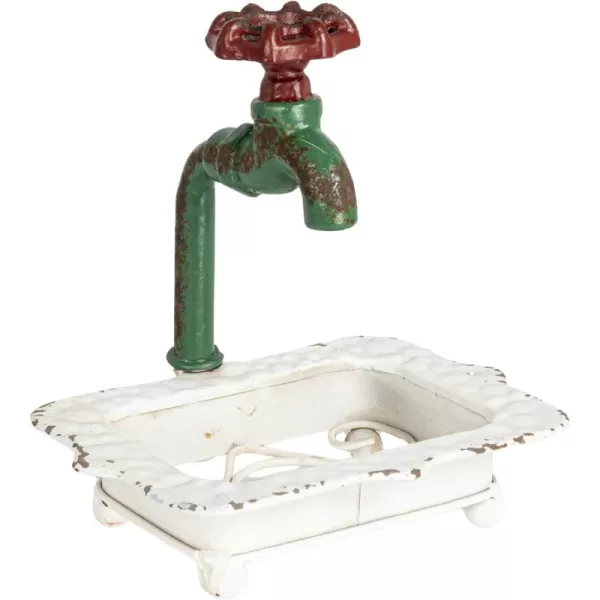 Creative CoOp Rustic Metal Faucet Paper Towel HolderWhite