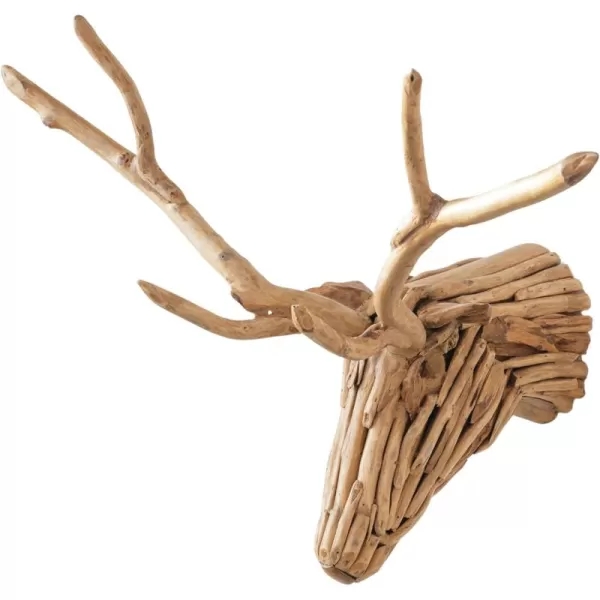 Creative CoOp Teakwood Root Deer Head Wall Art Natural