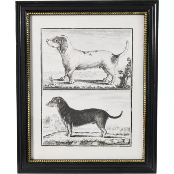 Creative CoOp Vintage Reproduction Dog Print with Wood Frame