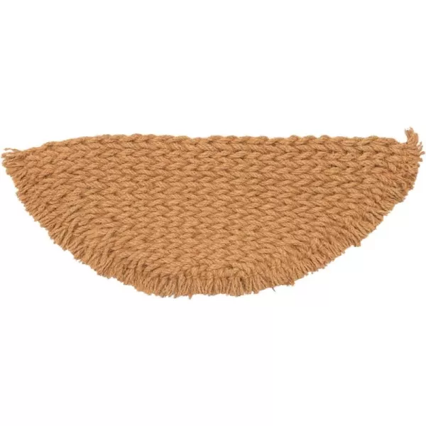 Creative CoOp Woven Natural Coir Half Round Fringe Doormat 48quot L x 16quot W x 1quot H