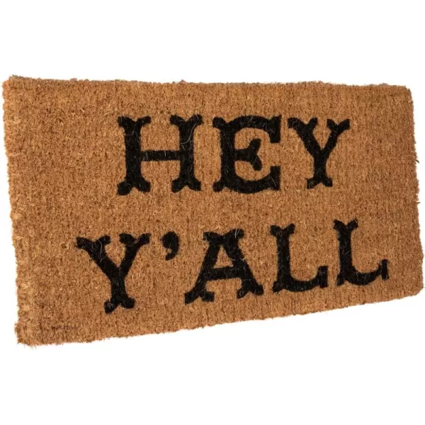 Creative CoOp quotHey Yall Natural Coir Doormat