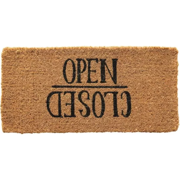 Creative CoOp quotOpenClosedquot Natural Coir Doormat