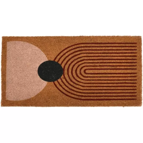 Main  Mesa Geometric Coir Doormat with NonSlip PVC Backing Curved GeoArched Geo