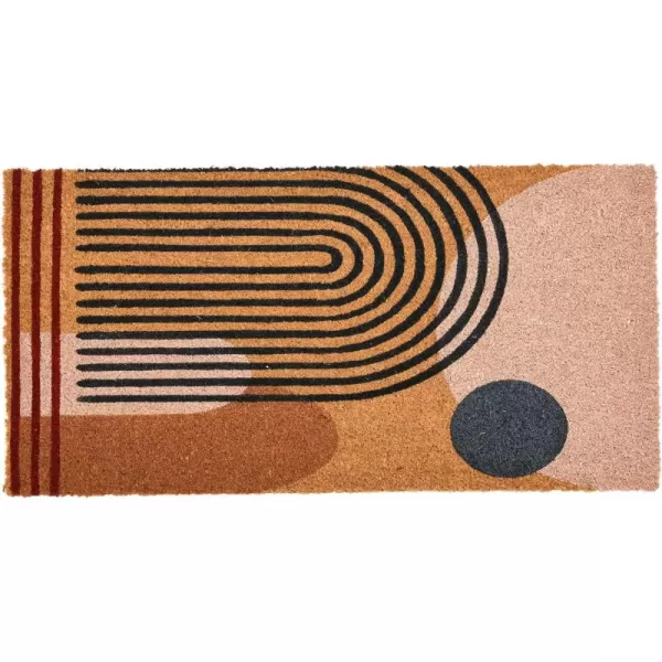 Main  Mesa Geometric Coir Doormat with NonSlip PVC Backing Curved GeoCurved Geo