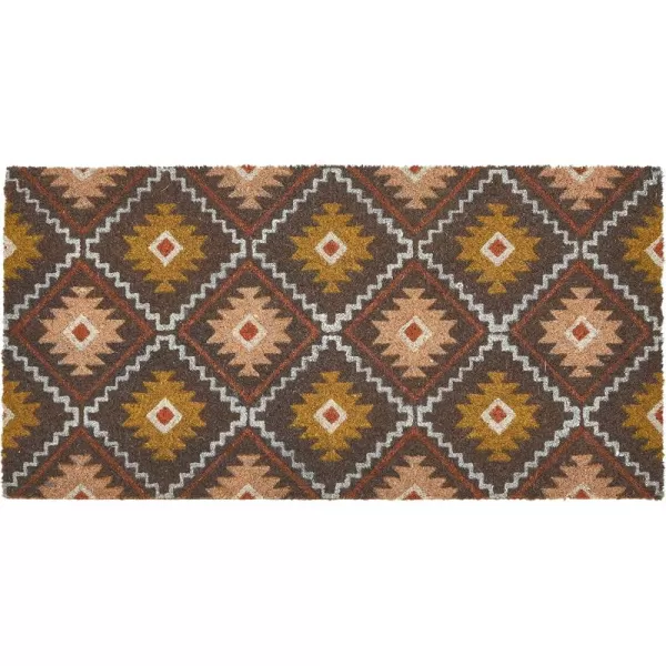 Main  Mesa Geometric Coir Doormat with NonSlip PVC Backing Curved GeoNomad Geo