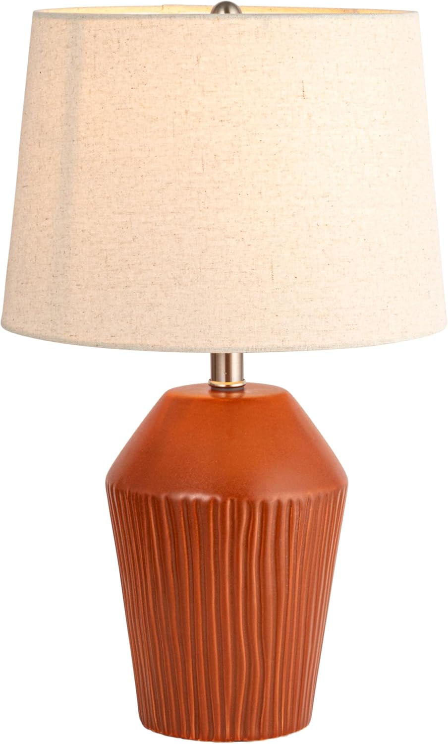 Creative CoOp 13quot Round Stoneware Desk Lamp BlackTerracotta