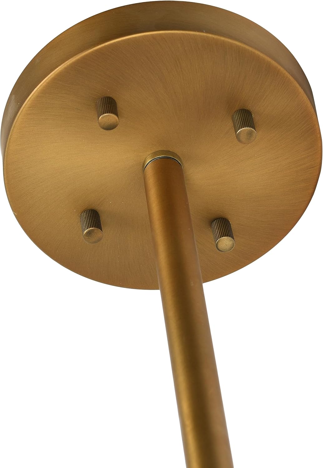 Creative CoOp 18 Inch Brushed Gold and Wood Drum Pendant