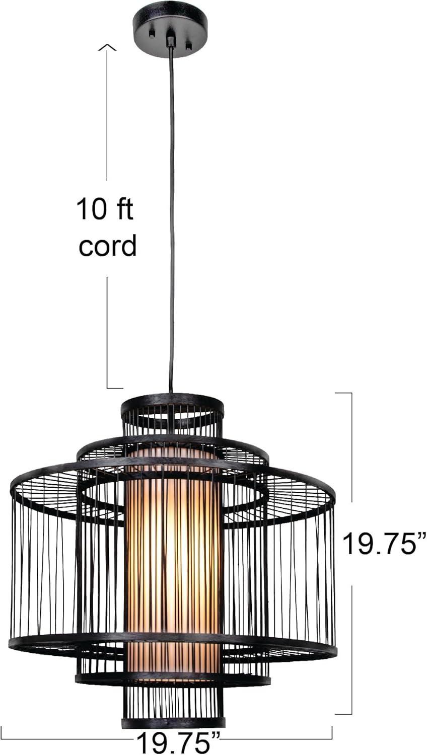 Creative CoOp 195 Inch Bamboo Pendant NaturalBlack