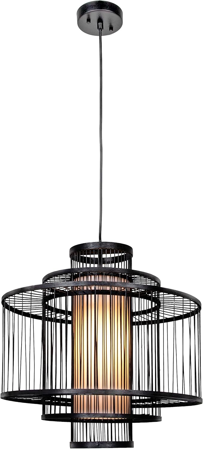 Creative CoOp 195 Inch Bamboo Pendant NaturalBlack