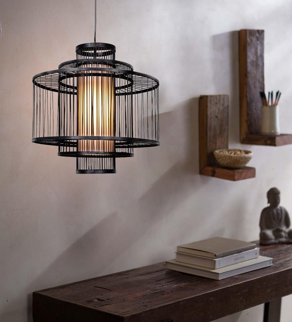 Creative CoOp 195 Inch Bamboo Pendant NaturalBlack
