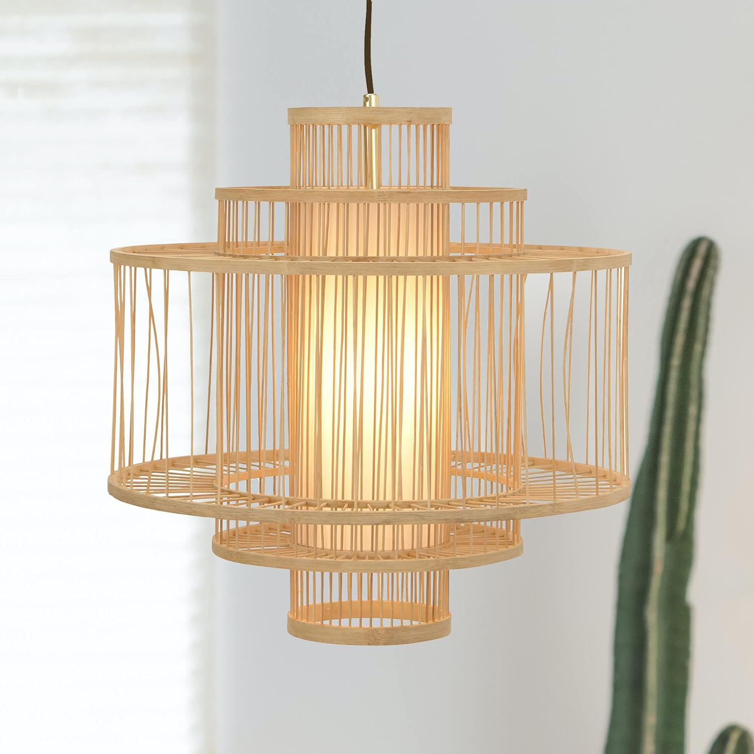 Creative CoOp 195 Inch Bamboo Pendant NaturalNatural