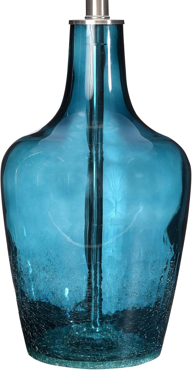 Creative CoOp 27quot Deep Blue Glass Table Lamp