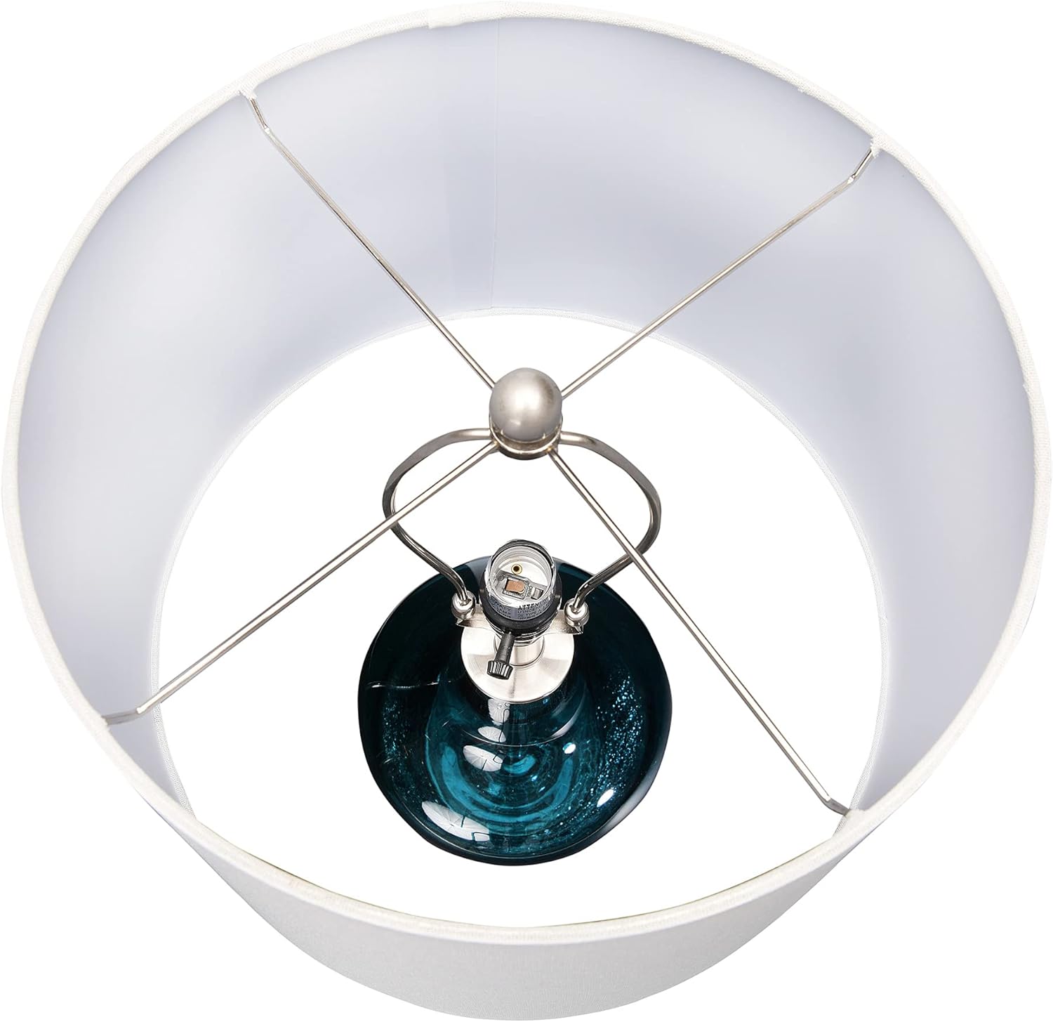 Creative CoOp 27quot Deep Blue Glass Table Lamp