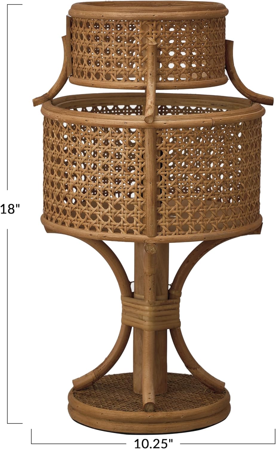Creative CoOp 40 Watt Rustic Rattan Vintage Reproduction Table Lamp Set Natural Stained Finish Set of 2