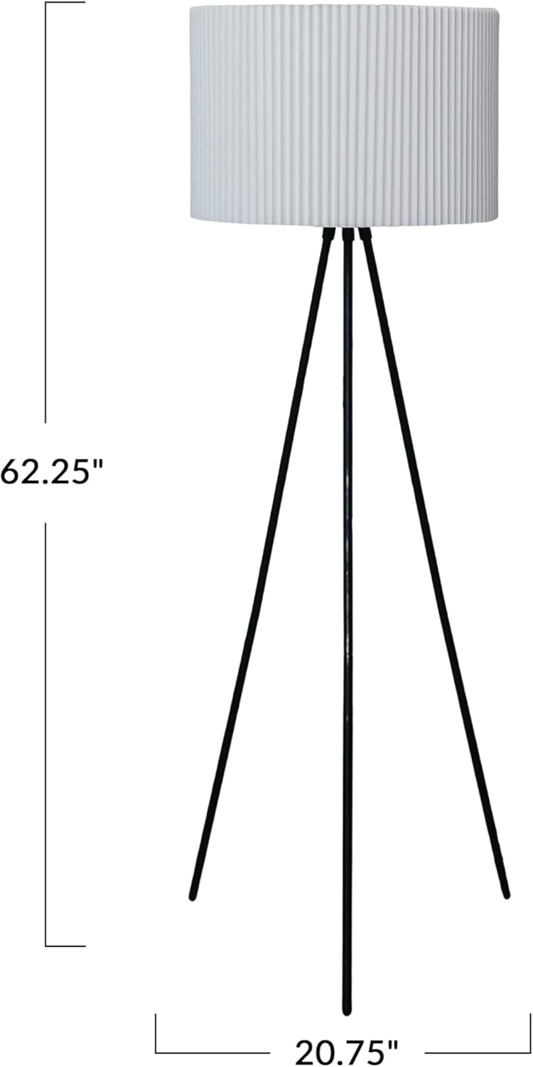 Creative CoOp 60Watt Metal Floor Lamp with Jute Shade Black and White