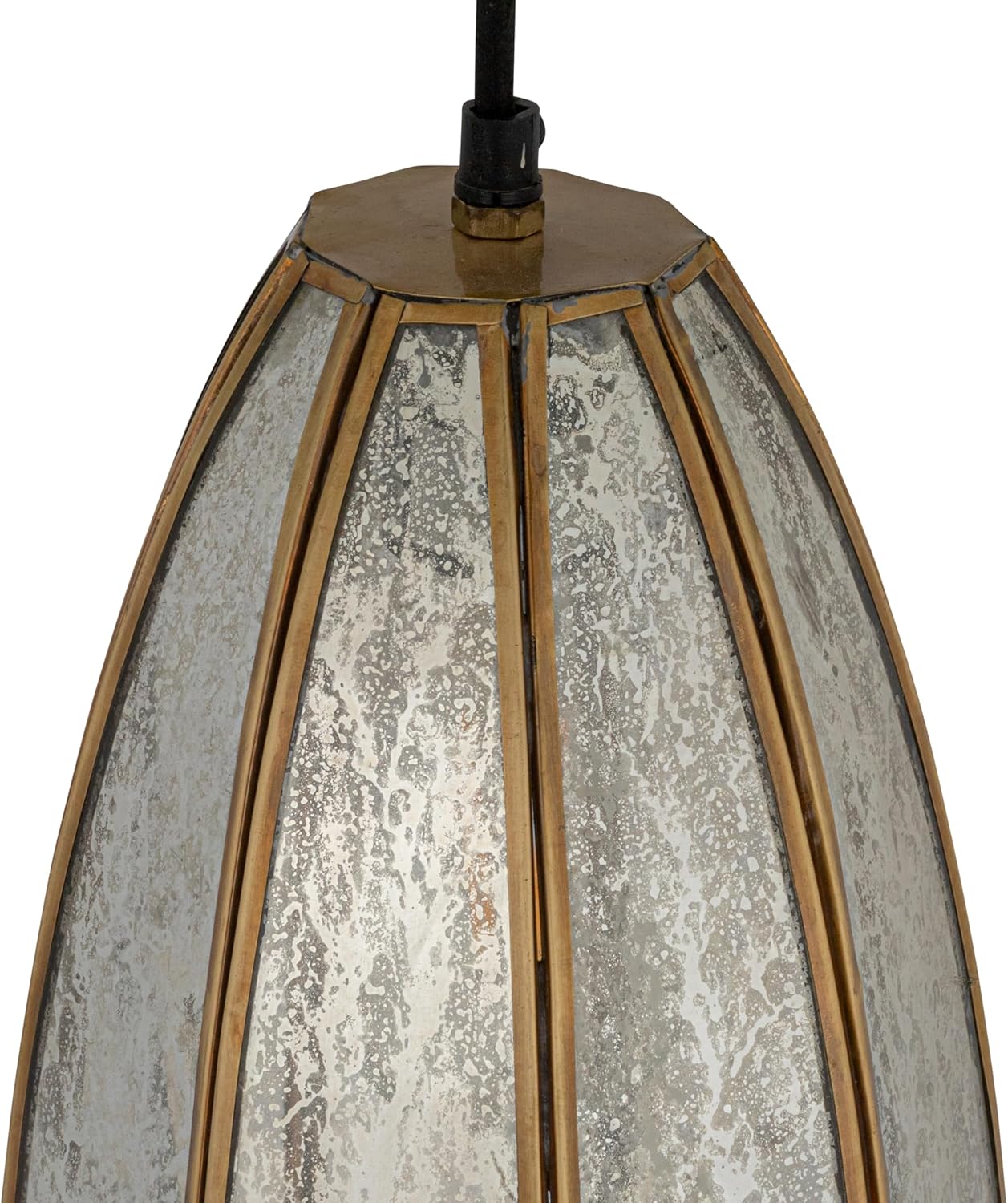 Creative CoOp Antiqued Mirrored Mercury Glass Pendant with Gold Diamond Framework DesignFramework Design
