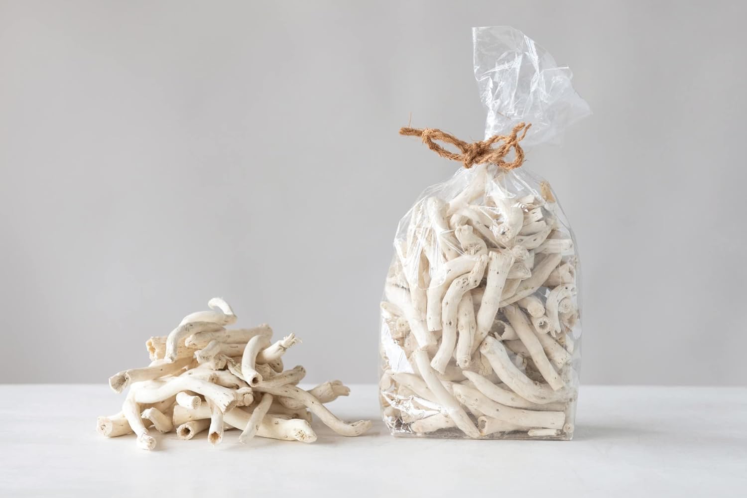 Creative CoOp Approximately 3quot H Handmade Dried Natural Leaf Bag Contains 13 Pieces Palm Lead Artichoke OffWhite CountCauliflower Root