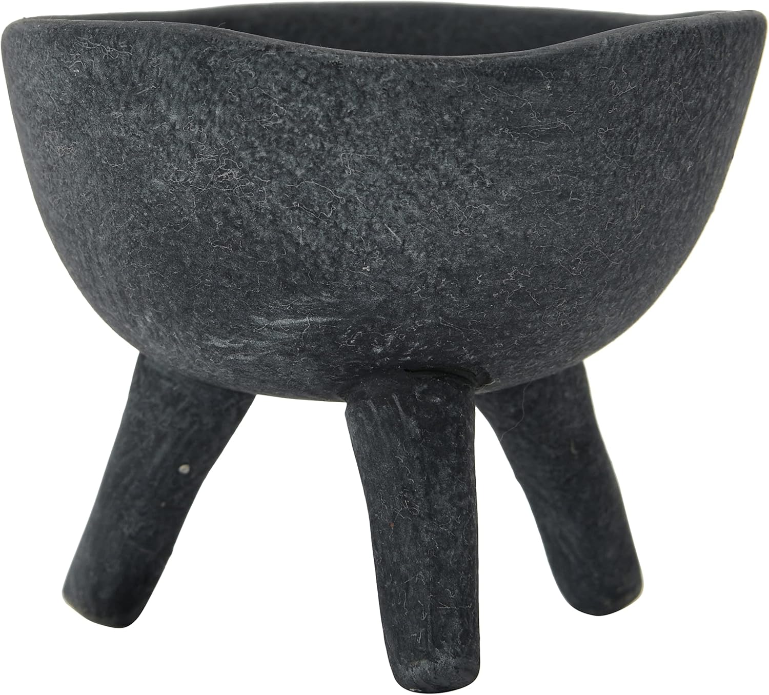 Creative CoOp Boho Terracotta Footed Planter with Organic Edge Matte TaupeMatte Black