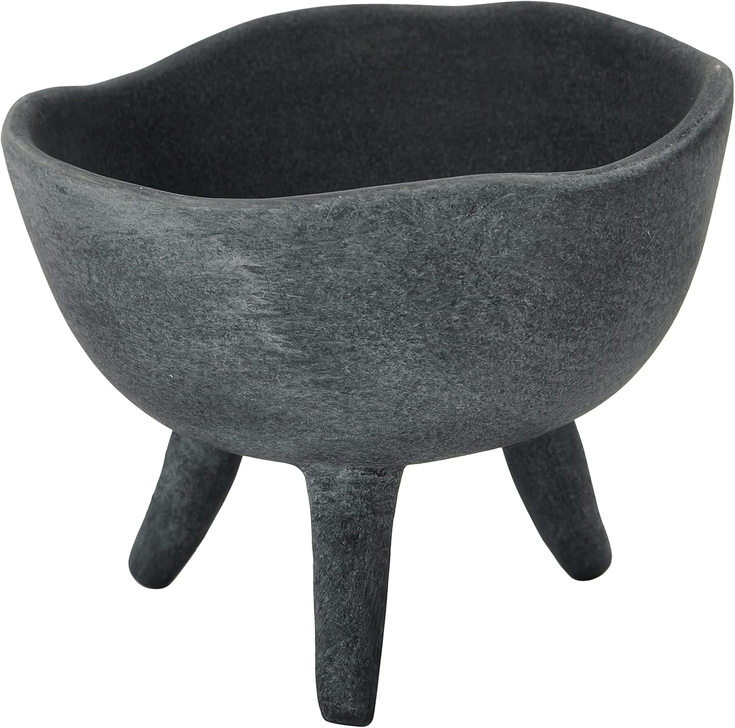 Creative CoOp Boho Terracotta Footed Planter with Organic Edge Matte TaupeMatte Black