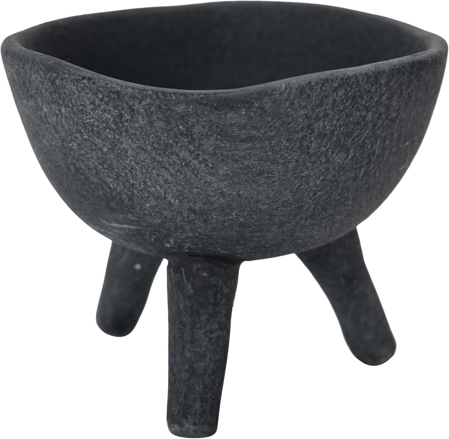 Creative CoOp Boho Terracotta Footed Planter with Organic Edge Matte TaupeMatte Black