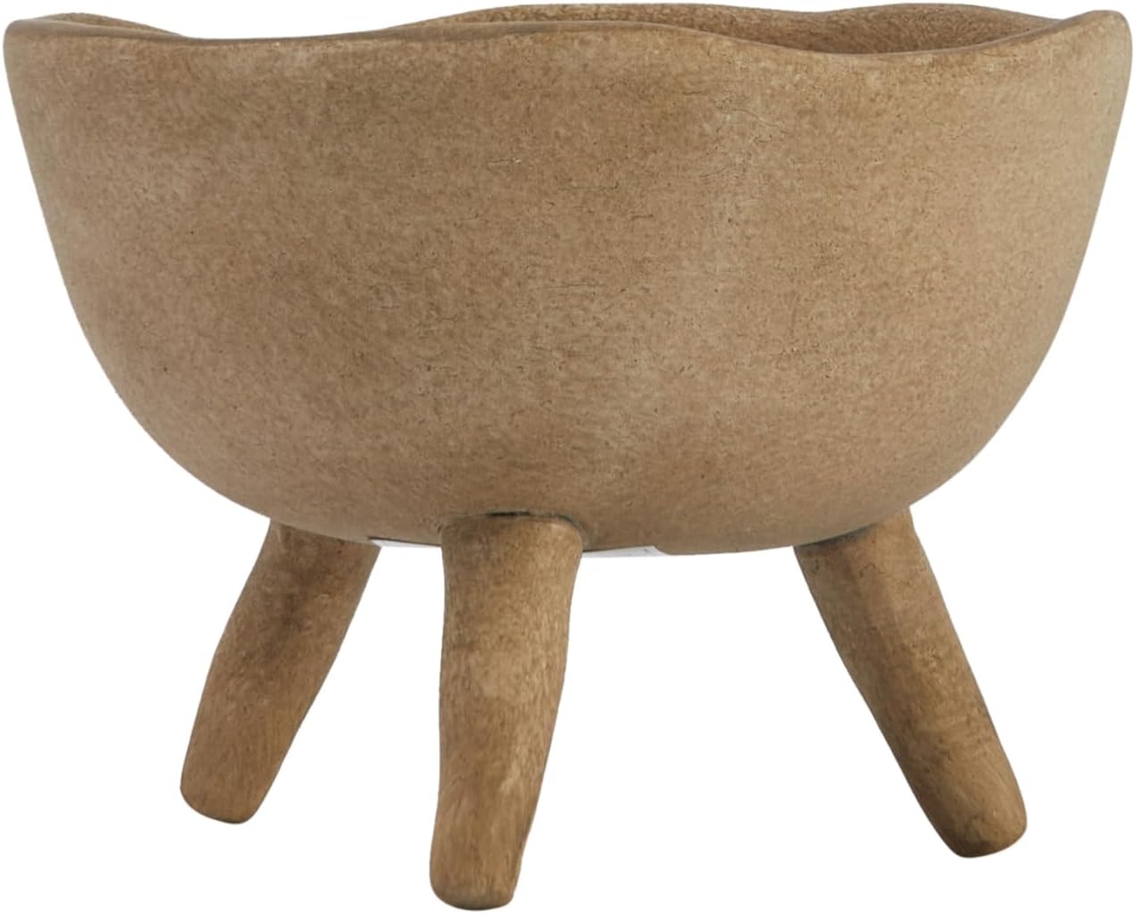 Creative CoOp Boho Terracotta Footed Planter with Organic Edge Matte TaupeTaupe