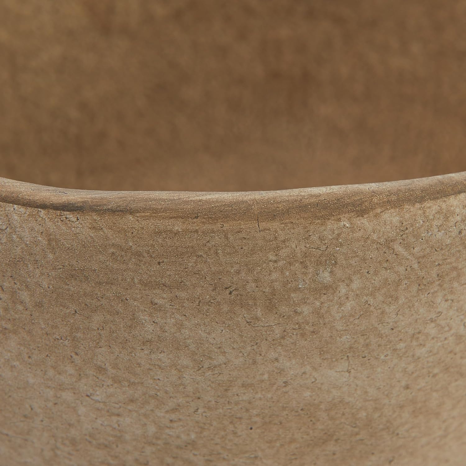 Creative CoOp Boho Terracotta Footed Planter with Organic Edge Matte TaupeTaupe